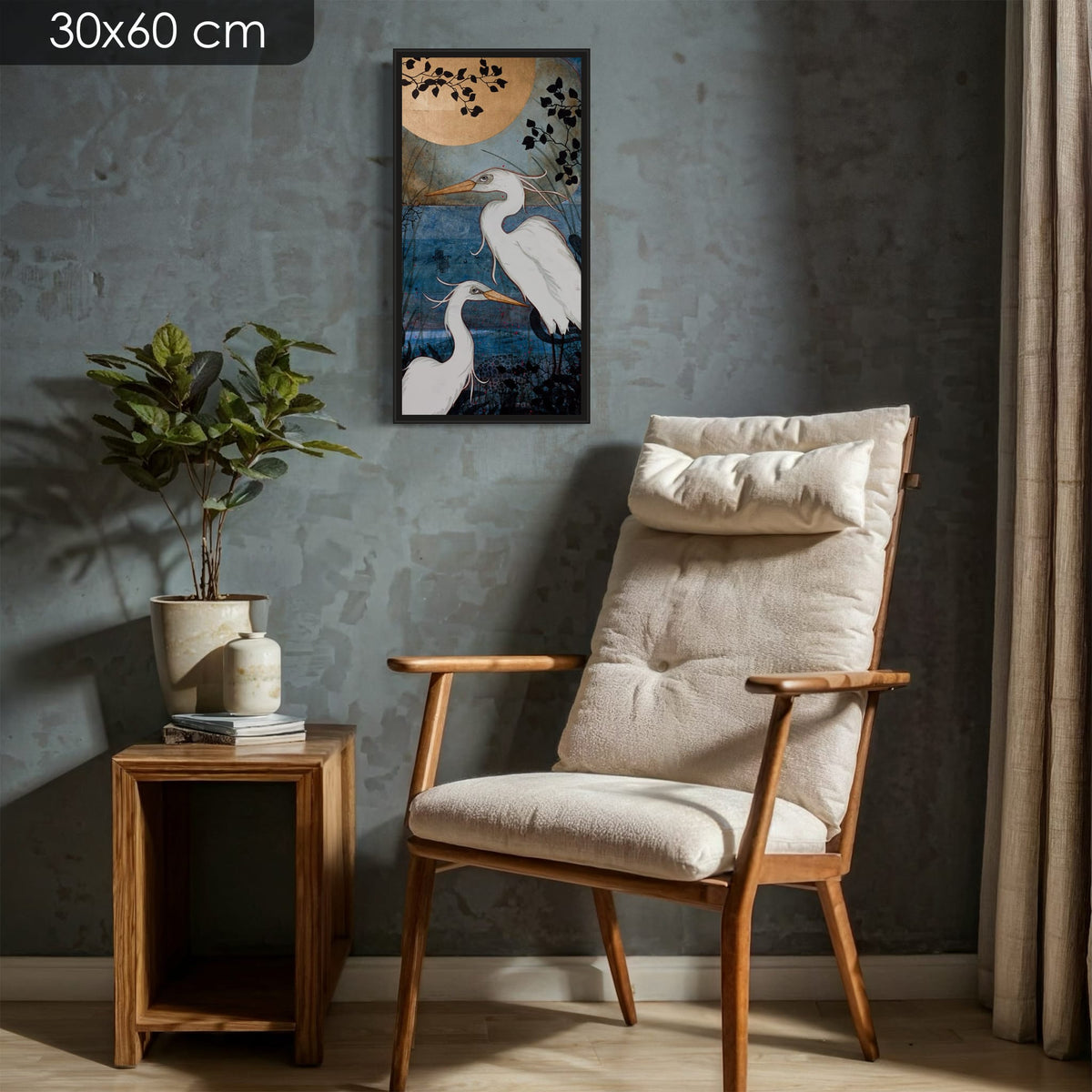 « Nature tu habilles ma tête de douce joie... » — édition d’art 30 × 60 cm avec cadre noir — mise en situation