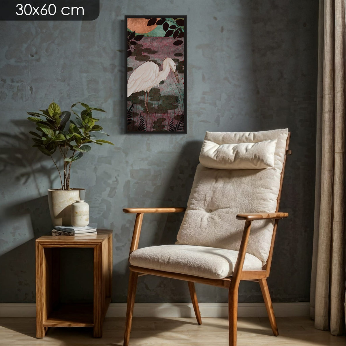 « La belle journée se terminait puis nos regards se sont croisés » — édition d’art 30 × 60 cm avec cadre noir — mise en situation
