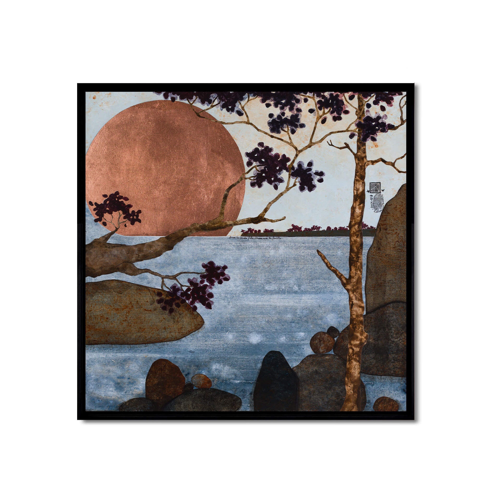 Paysage japonisant de Bretagne et Normandie figuratif, Lalou Kraffe, nature et poésie à la Galerie KLE