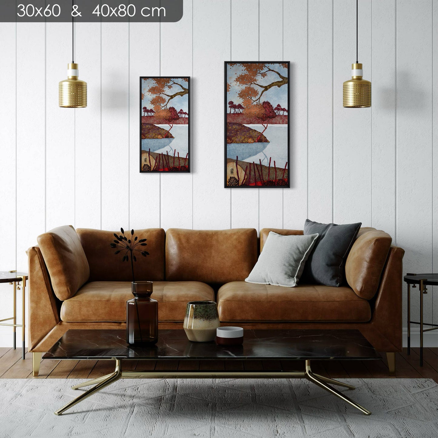 Paysages japonisants, triptyque, Auray, Honfleur et Pont-Aven, Galerie KLE, Lalou Kraffe, sérénité et contemplation