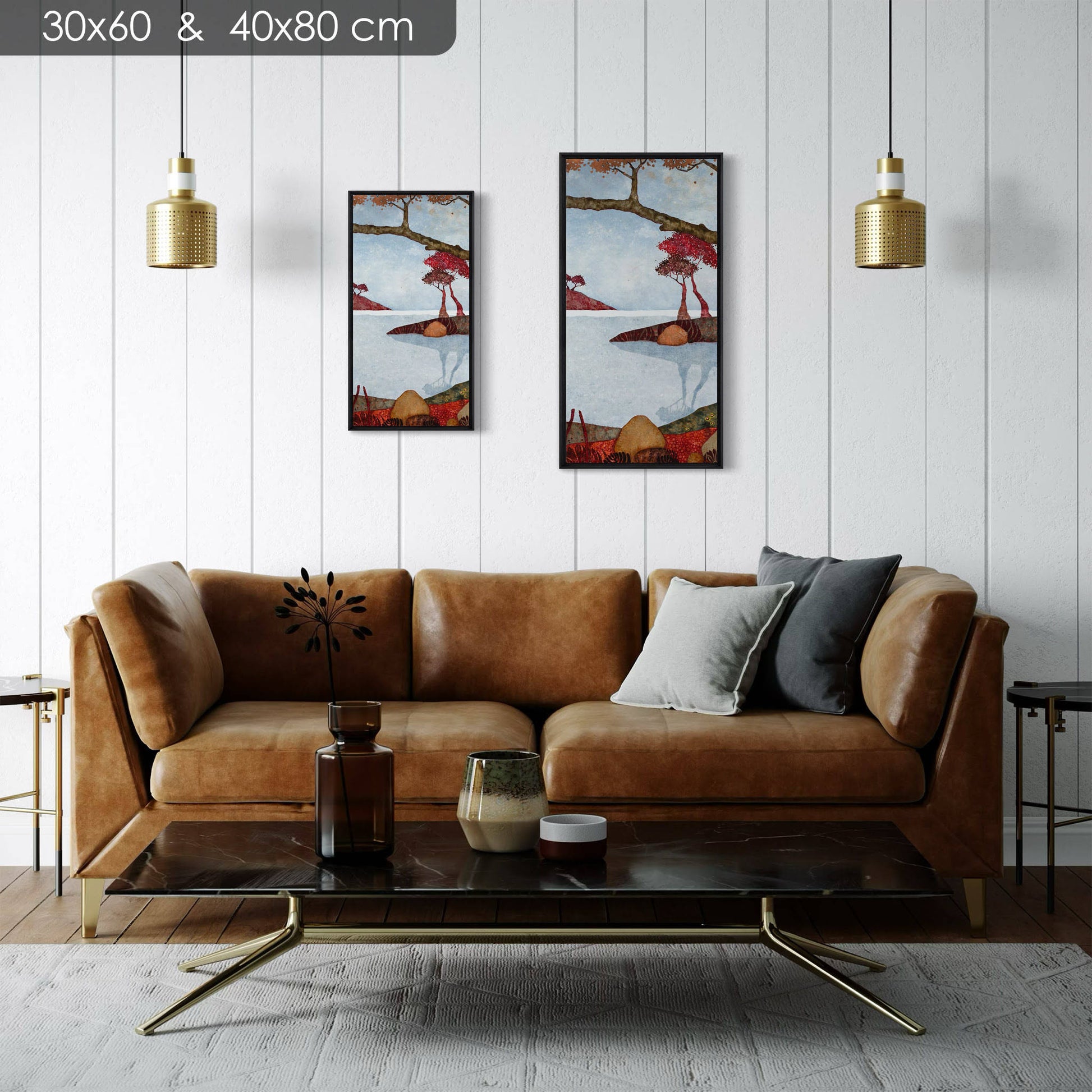 Paysages japonisants, triptyque, Auray, Honfleur et Pont-Aven, Galerie KLE, Lalou Kraffe, sérénité et contemplation