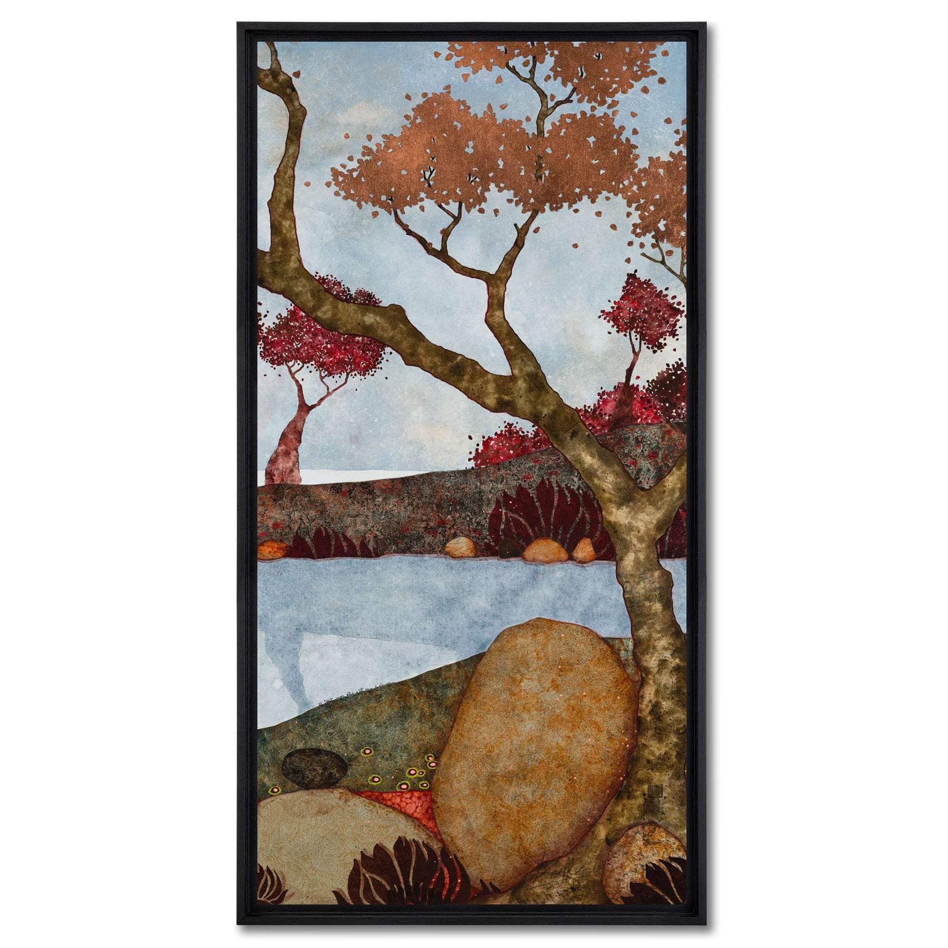 Paysages japonisants, triptyque, Auray, Honfleur et Pont-Aven, Galerie KLE, Lalou Kraffe, sérénité et contemplation