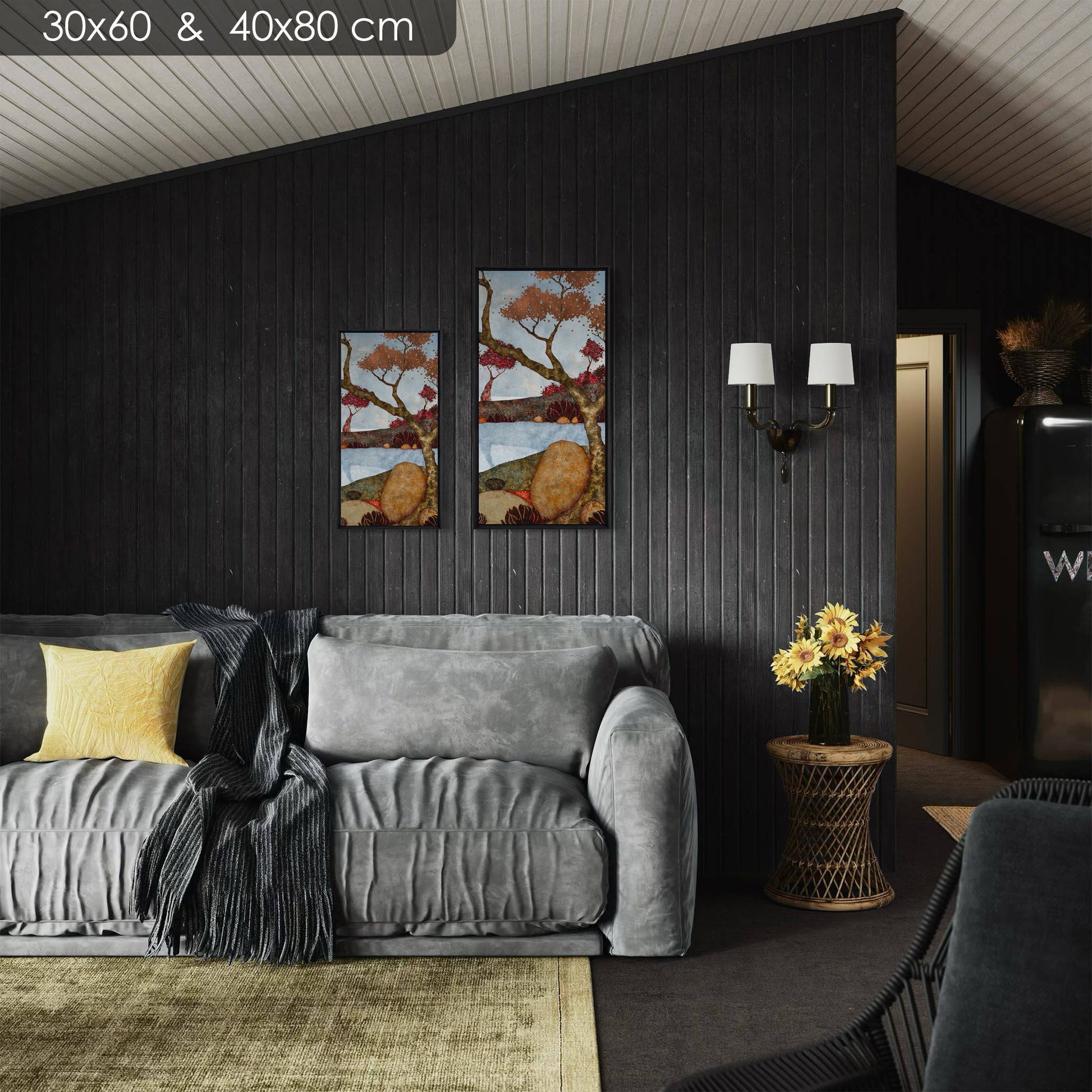 Paysages japonisants, triptyque, Auray, Honfleur et Pont-Aven, Galerie KLE, Lalou Kraffe, sérénité et contemplation