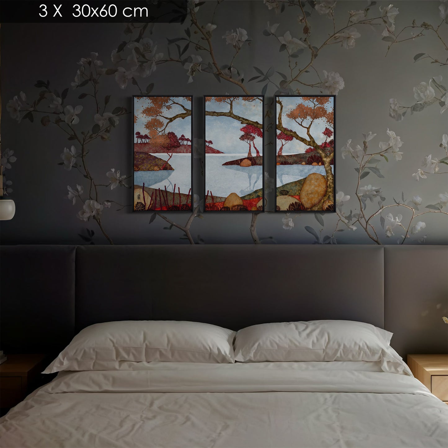 Paysages japonisants, triptyque, Auray, Honfleur et Pont-Aven, Galerie KLE, Lalou Kraffe, sérénité et contemplation