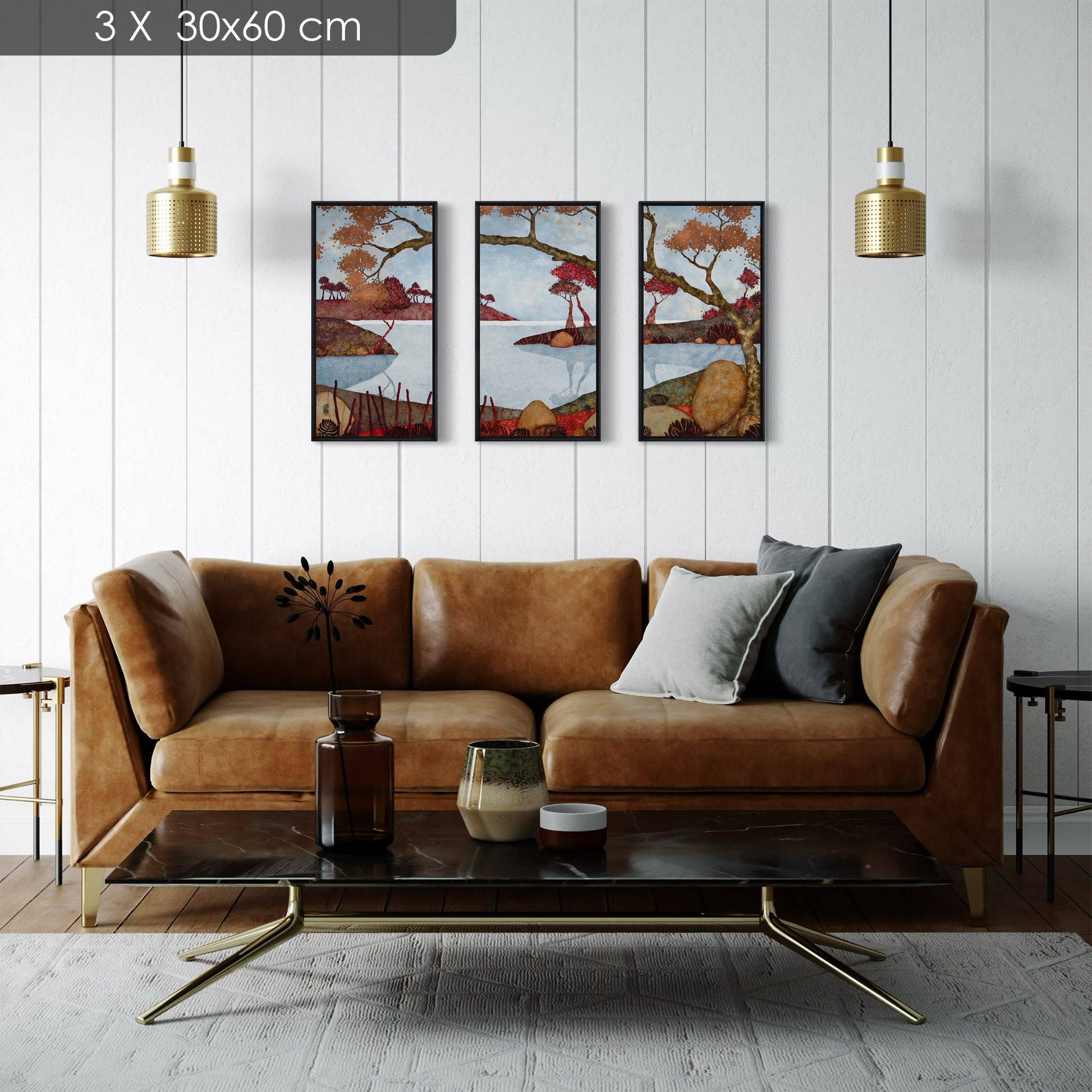 Paysages japonisants, triptyque, Auray, Honfleur et Pont-Aven, Galerie KLE, Lalou Kraffe, sérénité et contemplation