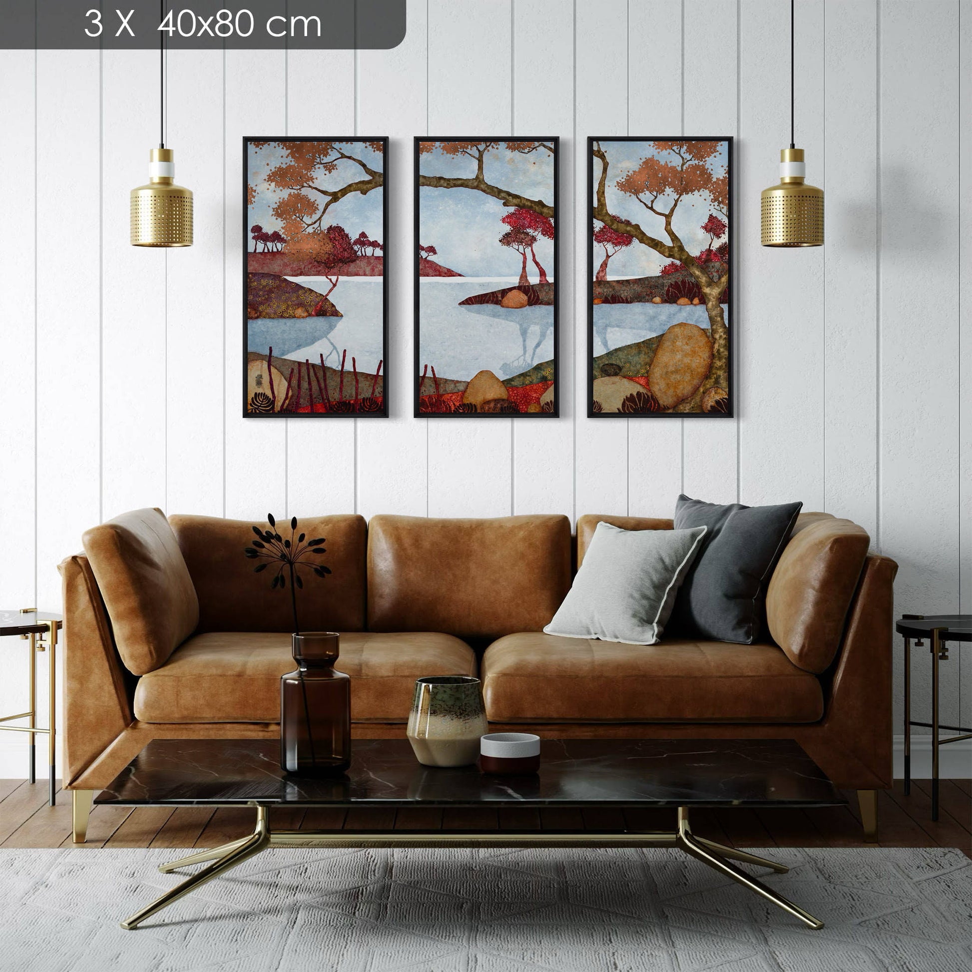 Paysages japonisants, triptyque, Auray, Honfleur et Pont-Aven, Galerie KLE, Lalou Kraffe, sérénité et contemplation