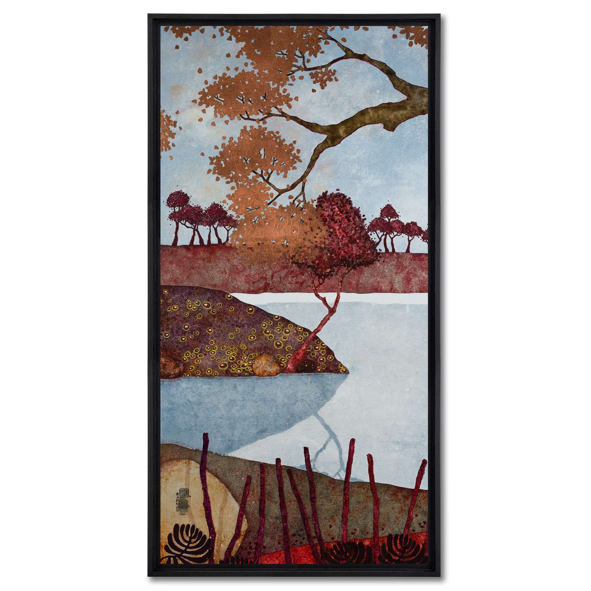 Paysages japonisants, triptyque, Auray, Honfleur et Pont-Aven, Galerie KLE, Lalou Kraffe, sérénité et contemplation