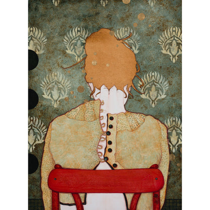 Peinture originale, portrait féminin, sécession viennoise, beauté, décoratif et figuratif, artiste féminine