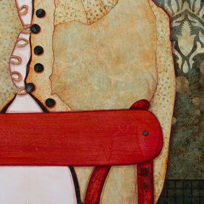 Peinture originale, portrait féminin, sécession viennoise, beauté, décoratif et figuratif, artiste féminine