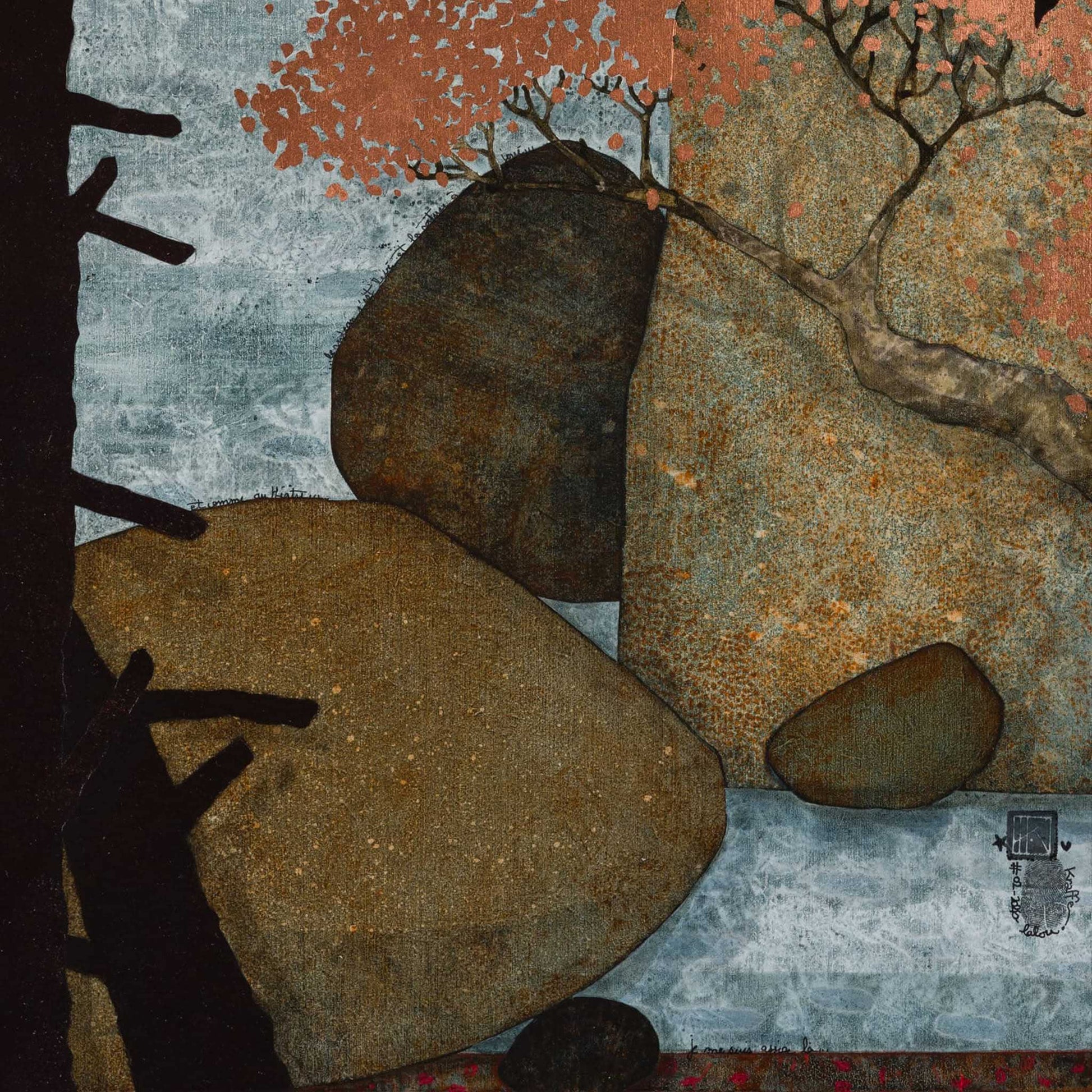 Peinture originale, paysage japonisant figuratif, contemplation et poésie en Bretagne et Normandie