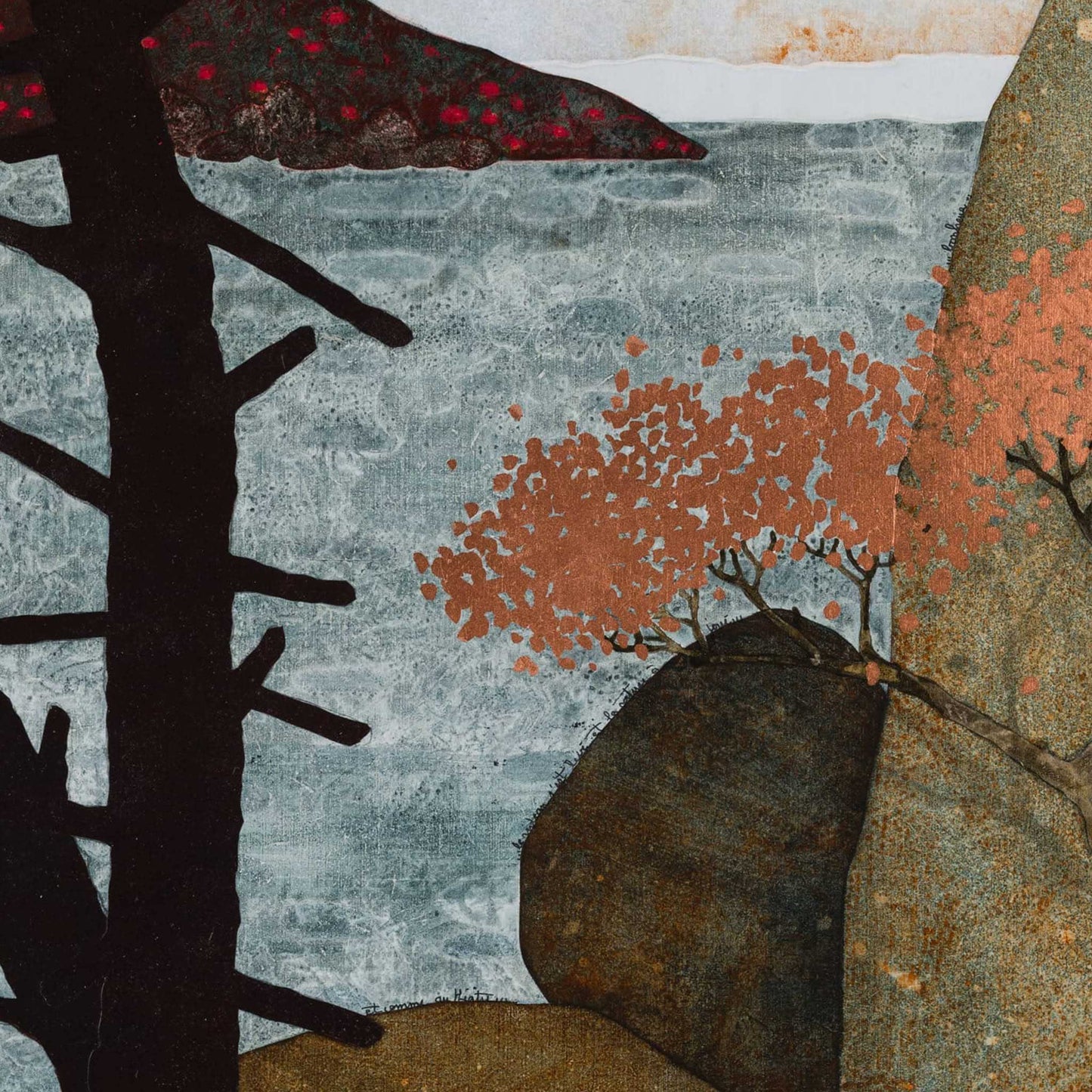 Peinture originale, paysage japonisant figuratif, arts décoratifs, contemplation et poésie en Bretagne et Normandie