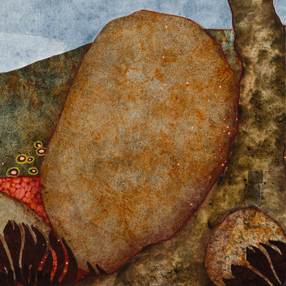 Peinture originale, Lalou Kraffe, Galerie KLE, Paysages Japonisants, Triptyque, Normandie, Bretagne