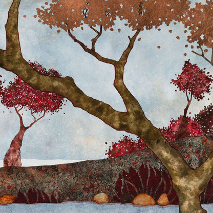 Peinture originale, Lalou Kraffe, Galerie KLE, Paysages Japonisants, Triptyque, Normandie, Bretagne