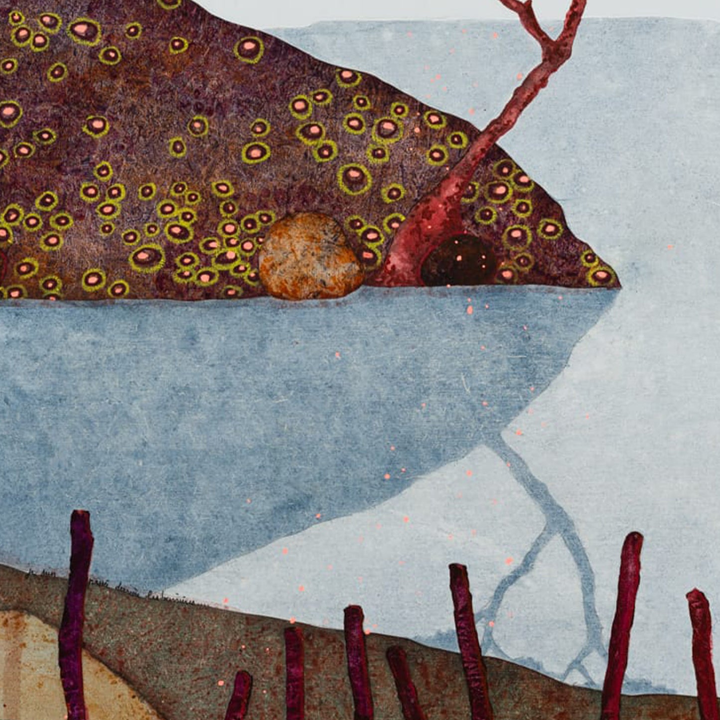 Peinture originale, Lalou Kraffe, Galerie KLE, Paysages Japonisants, Triptyque, Normandie, Bretagne