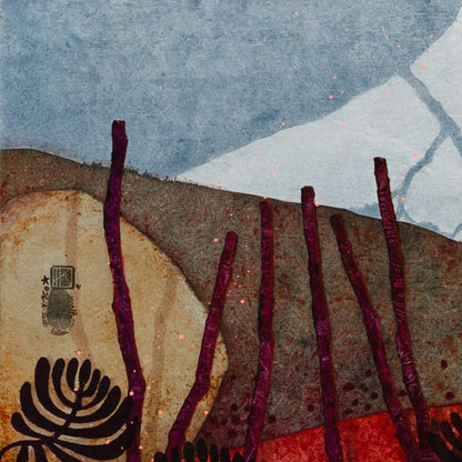 Peinture originale, Lalou Kraffe, Galerie KLE, Paysages Japonisants, Triptyque, Normandie, Bretagne