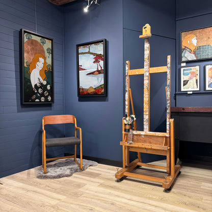 Peinture originale, Lalou Kraffe, Galerie KLE, Paysages Japonisants, Triptyque, Normandie, Bretagne