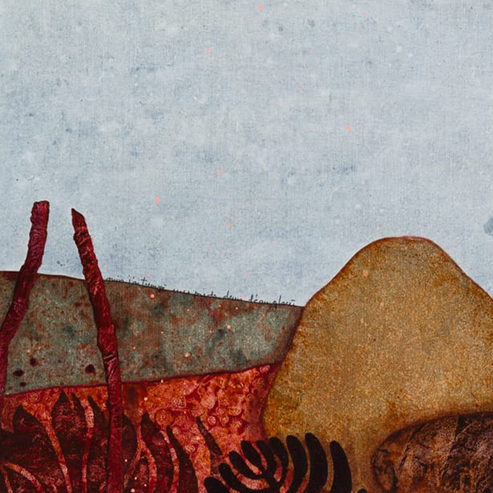 Peinture originale, Lalou Kraffe, Galerie KLE, Paysages Japonisants, Triptyque, Normandie, Bretagne