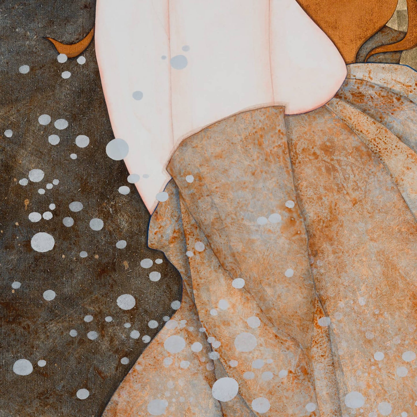 Peinture originale, portrait féminin, Klimt, Mucha, sécession viennoise, beauté, décoratif et figuratif, artiste féminine