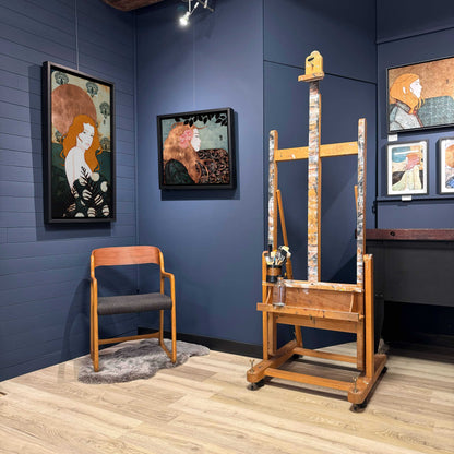 Portrait féminin, art figuratif, peinture originale, Galerie KLE, Lalou Kraffe, Bretagne et Normandie