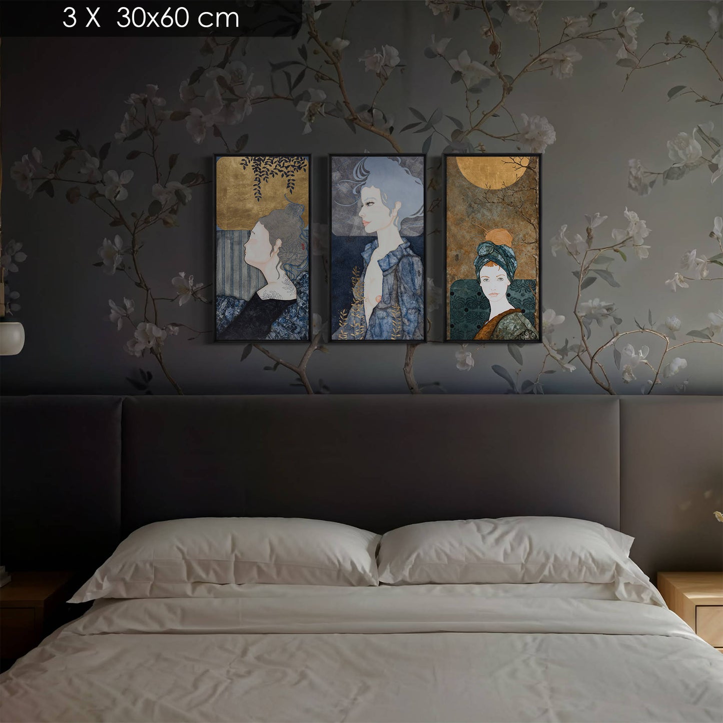 Portrait féminin, illustration figurative d’une artiste peintre femme inspirée par l’art nouveau en Bretagne et Normandie