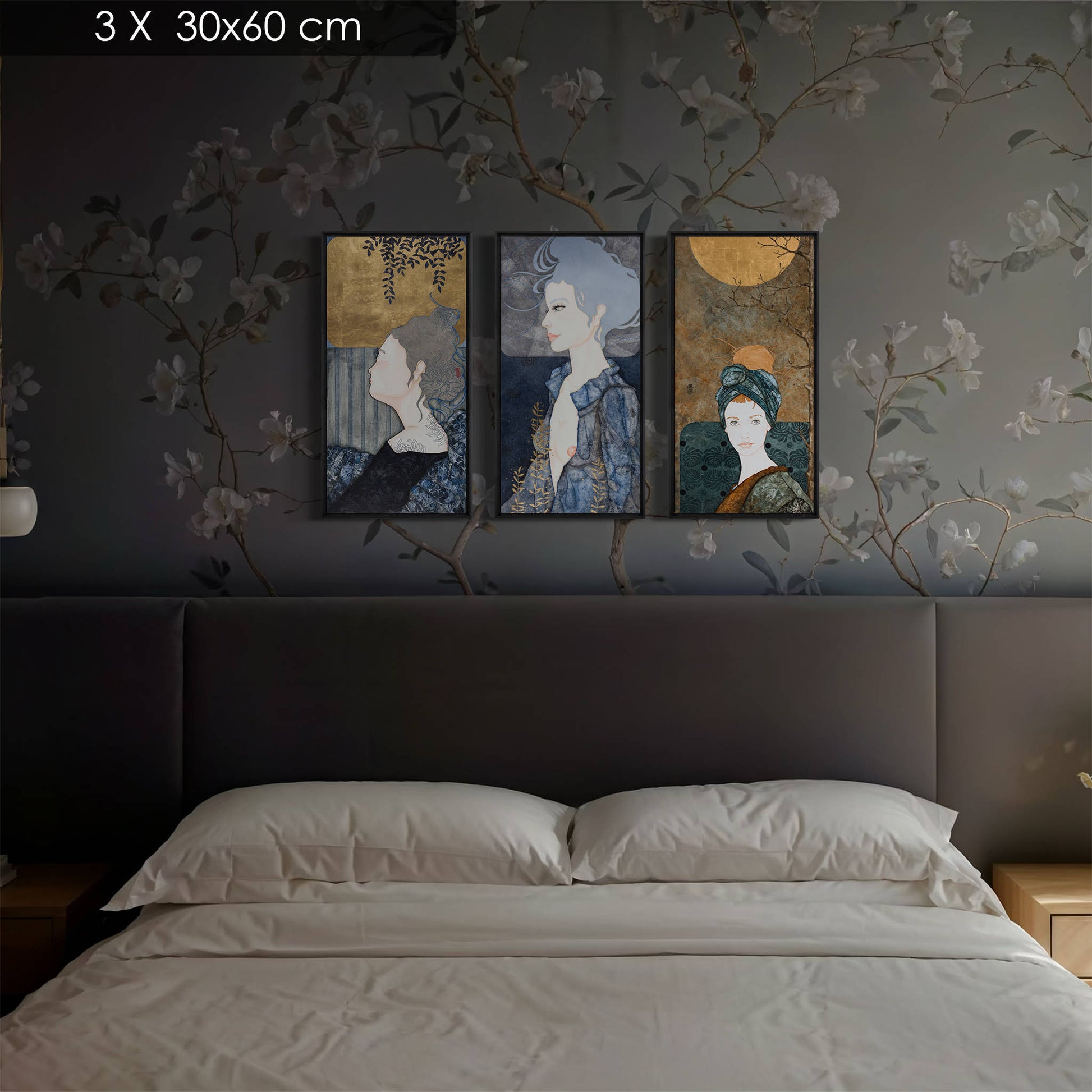 Portrait féminin, illustration figurative d’une artiste peintre femme inspirée par l’art nouveau en Bretagne et Normandie