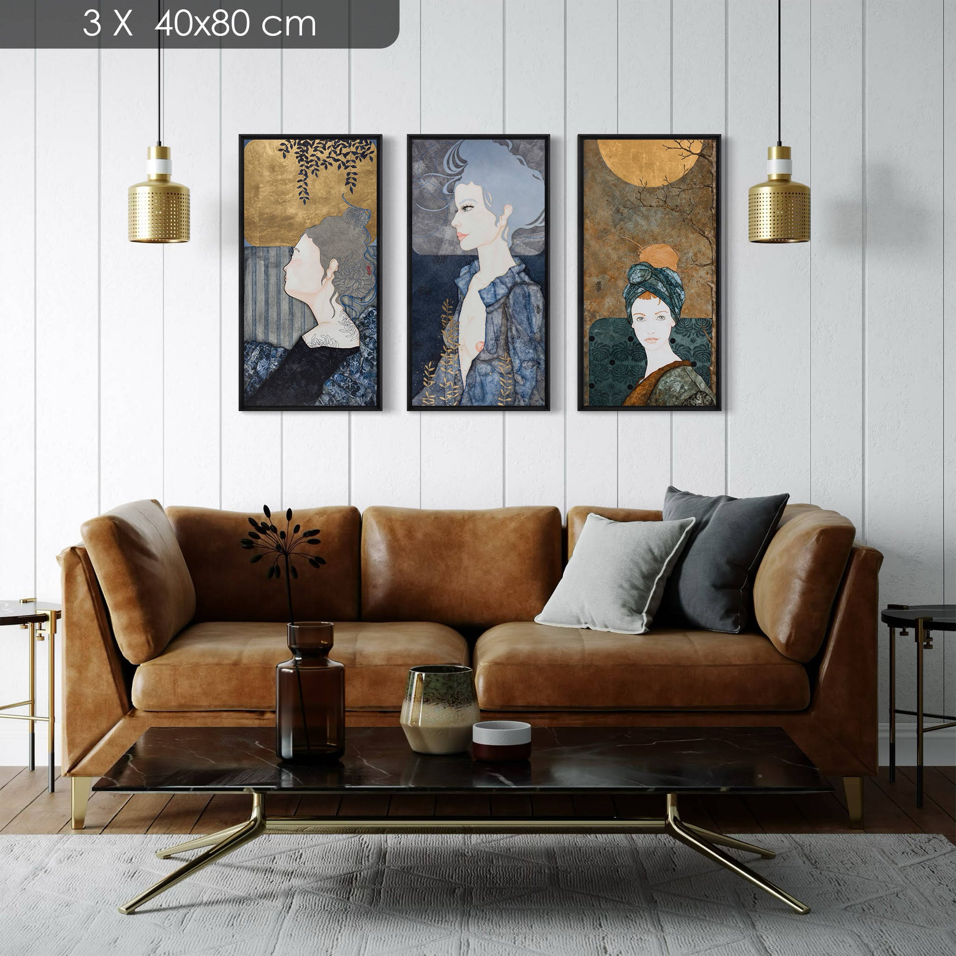Portrait féminin, illustration figurative d’une artiste peintre femme inspirée par l’art nouveau en Bretagne et Normandie