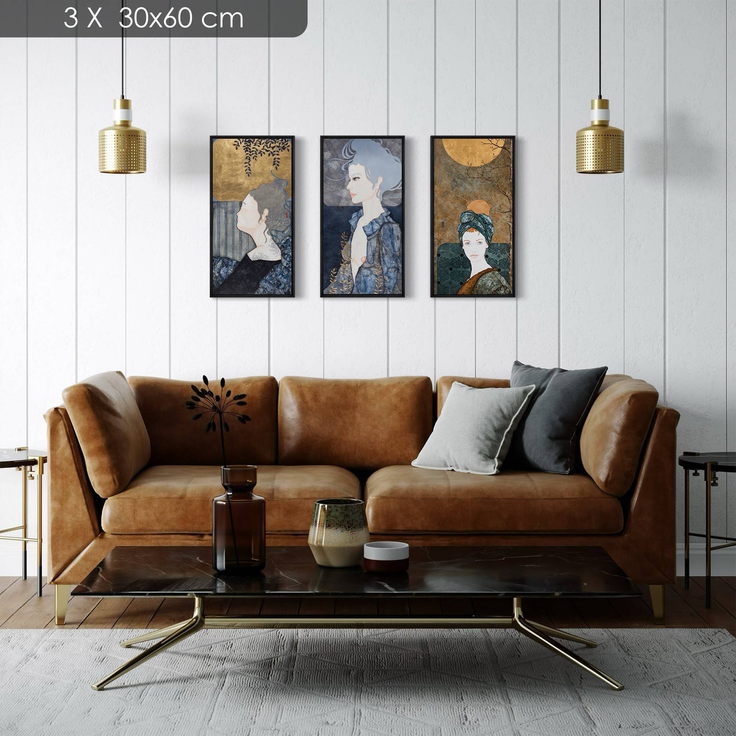 Portrait féminin, illustration figurative d’une artiste peintre femme inspirée par l’art nouveau en Bretagne et Normandie