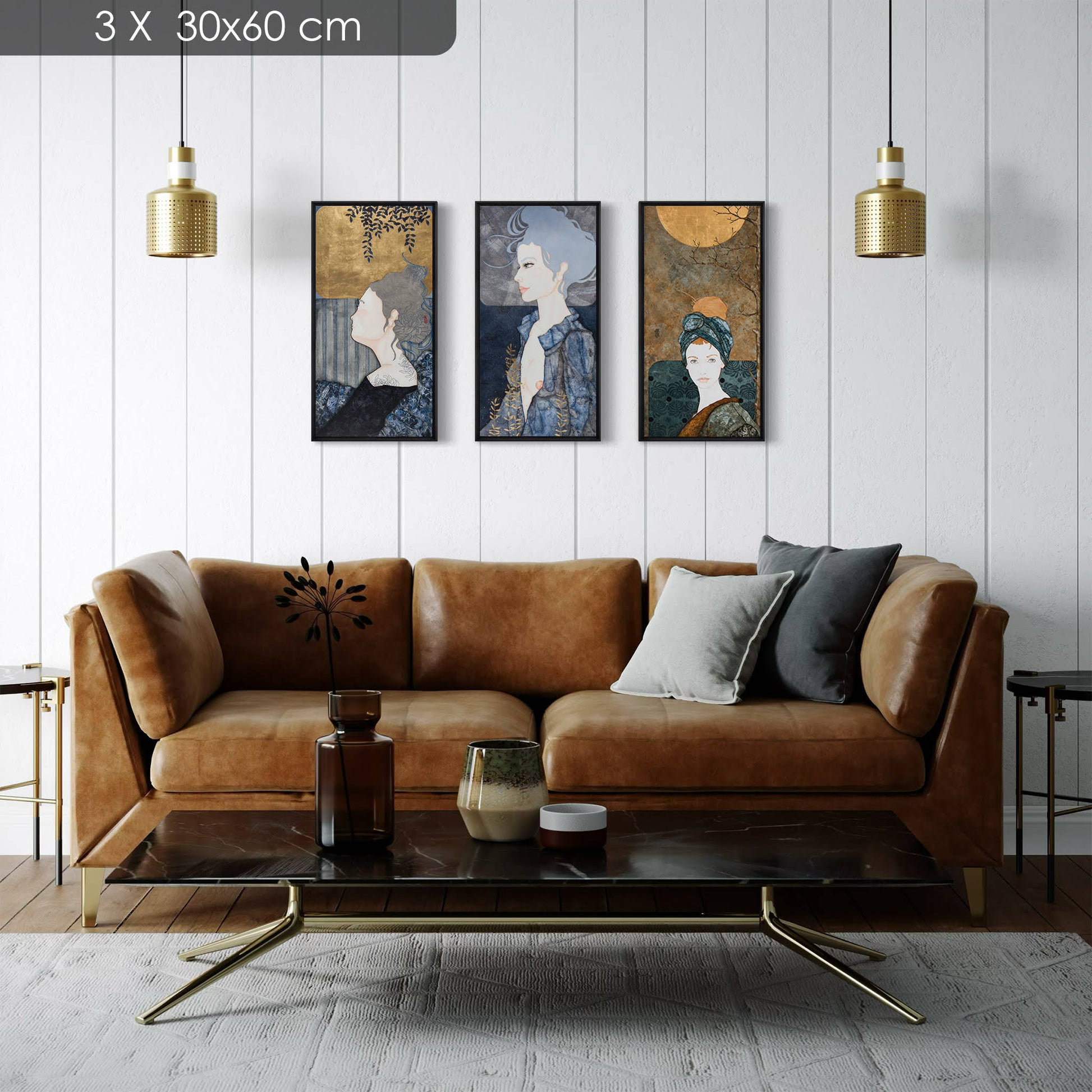 Portrait féminin, illustration figurative d’une artiste peintre femme inspirée par l’art nouveau en Bretagne et Normandie
