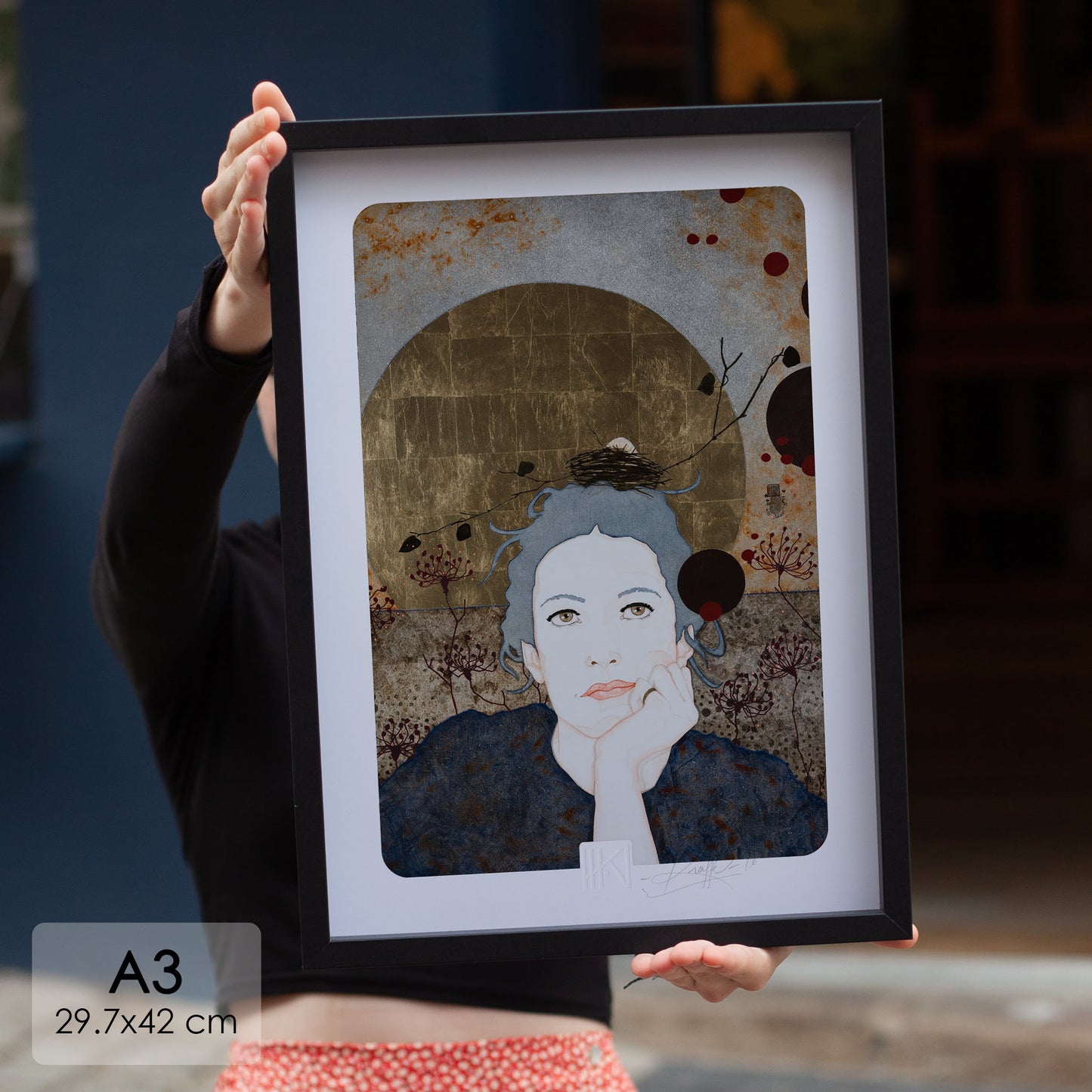 Portrait féminin Tirage d’art Lalou Kraffe Auray Pont Aven Honfleur 