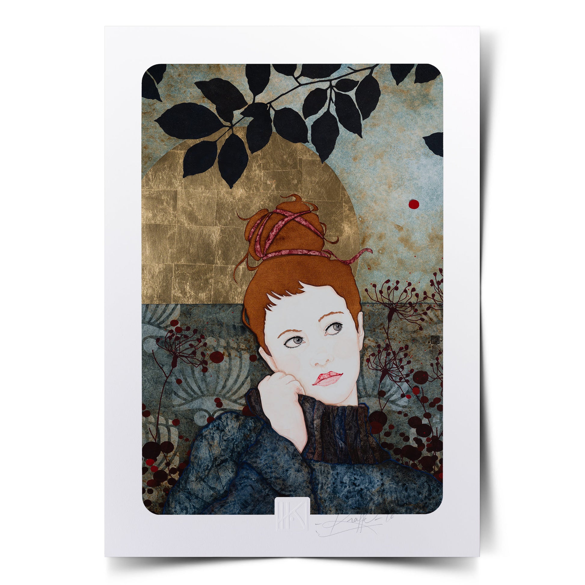 Portrait féminin Tirage d’art Lalou Kraffe Auray Pont Aven Honfleur 