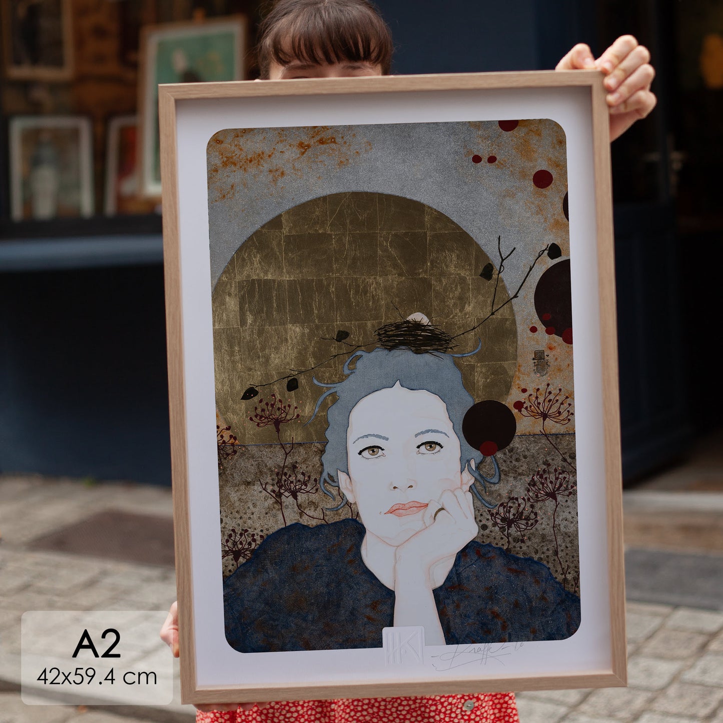 Portrait féminin Tirage d’art Lalou Kraffe Auray Pont Aven Honfleur 