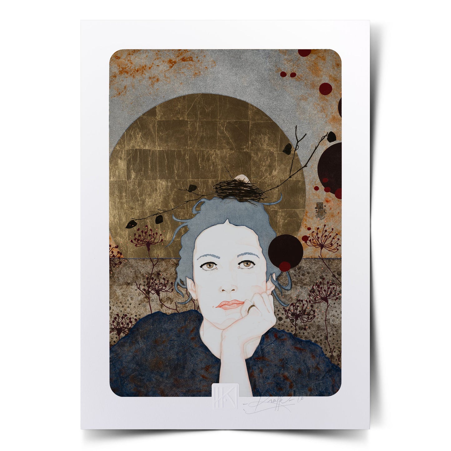 Portrait féminin Tirage d’art Lalou Kraffe Auray Pont Aven Honfleur 