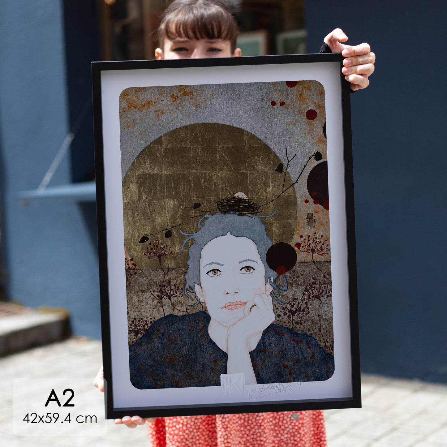 Portrait féminin Tirage d’art Lalou Kraffe Auray Pont Aven Honfleur 