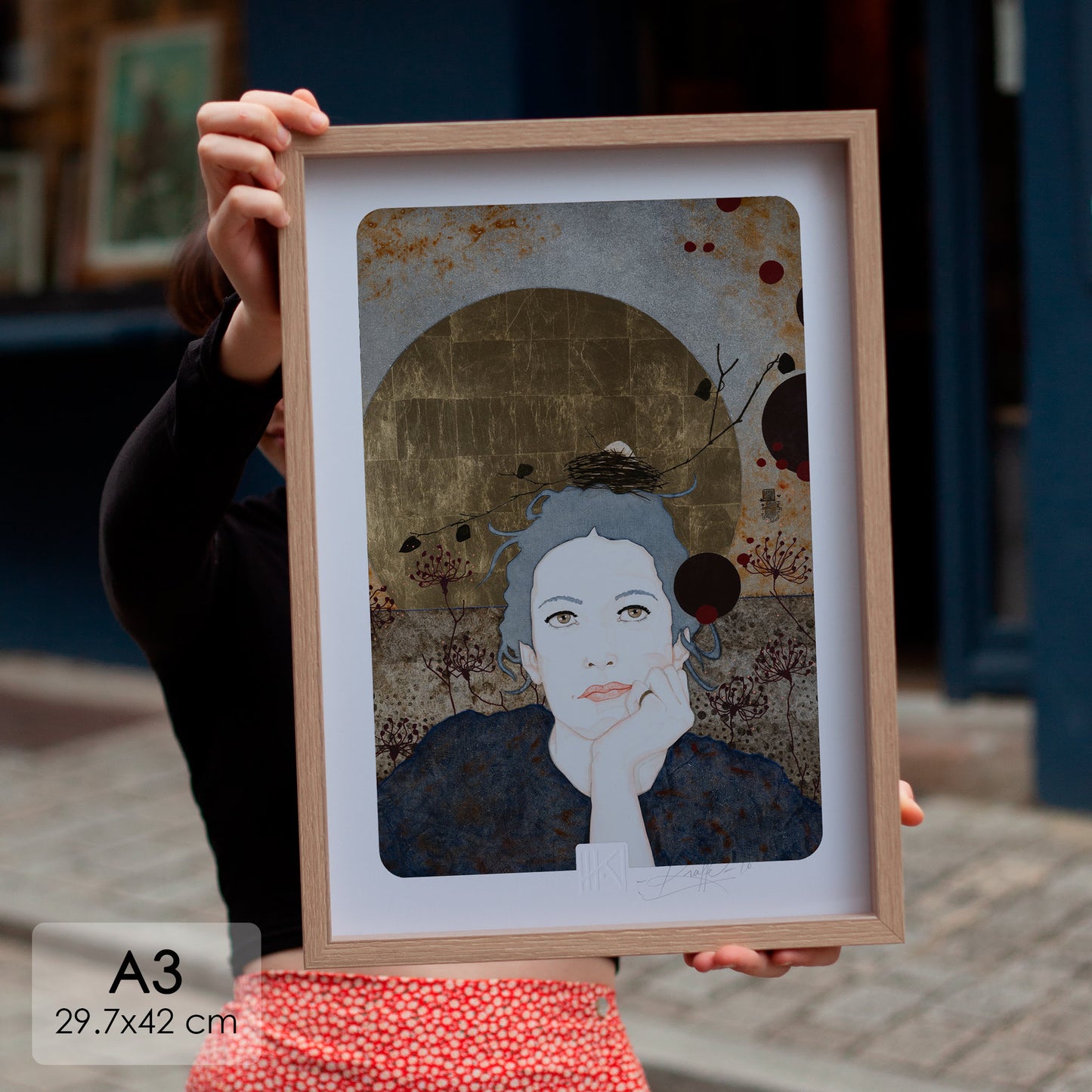 Portrait féminin Tirage d’art Lalou Kraffe Auray Pont Aven Honfleur 