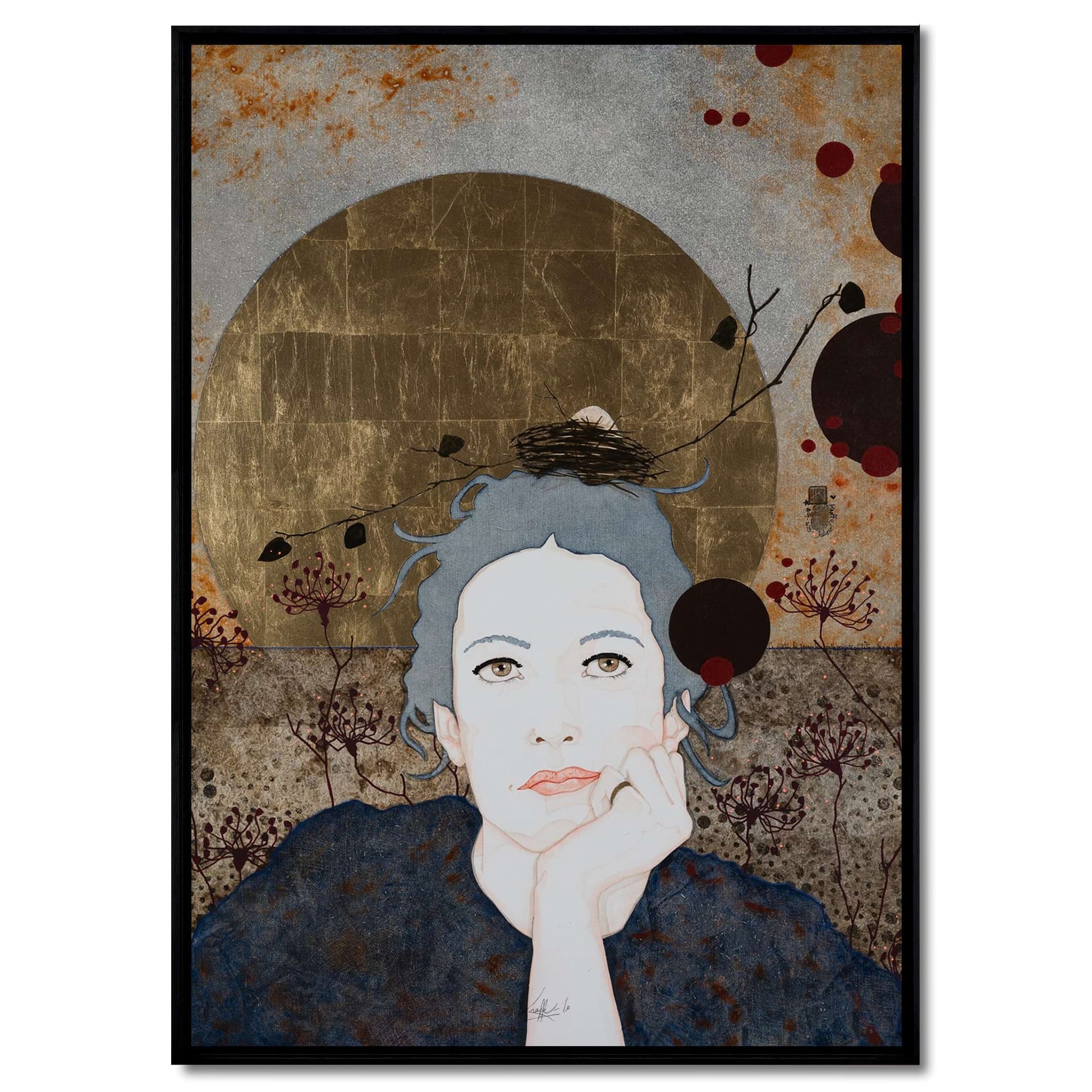 Portrait féminin, Lalou Kraffe, Regard, Expression, Moderne, Auray, Honfleur, Pont-Aven