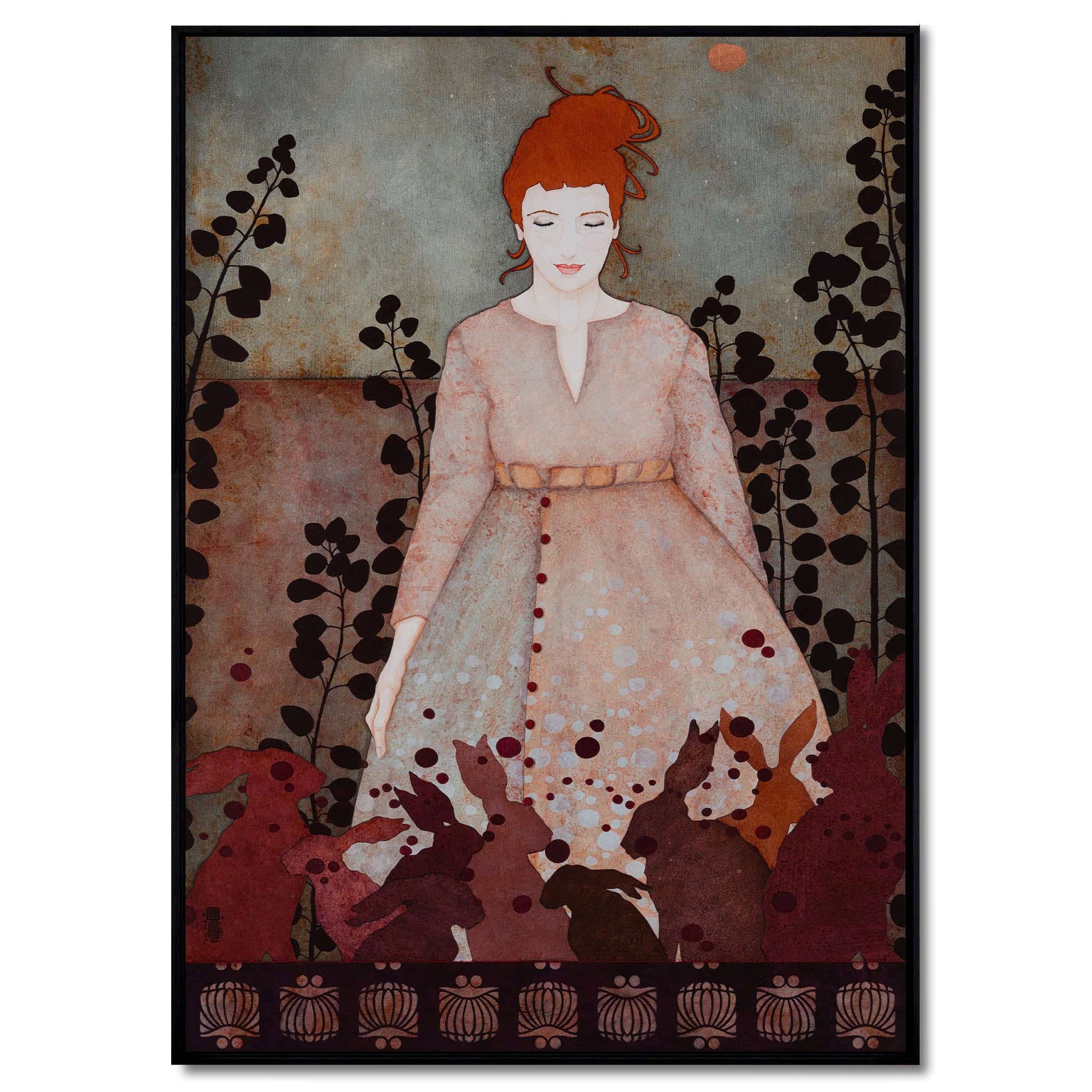 Portrait de femme, dessin moderne et figuratif, rêverie et poésie d’artiste de Normandie et Bretagne