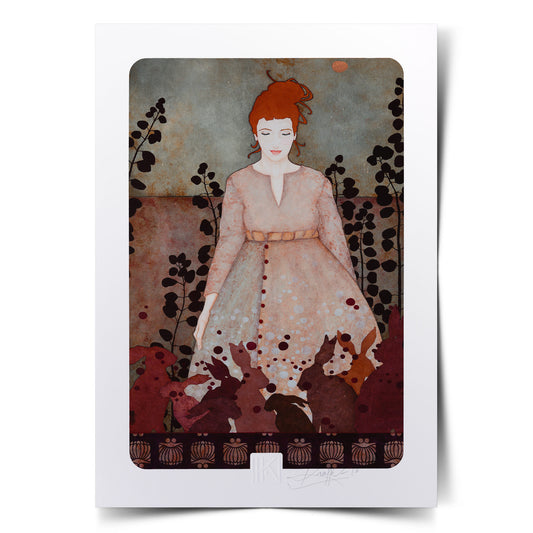 Portrait de femme à la Galerie KLE, rêverie et poésie de Lalou Kraffe en Normandie et Bretagne