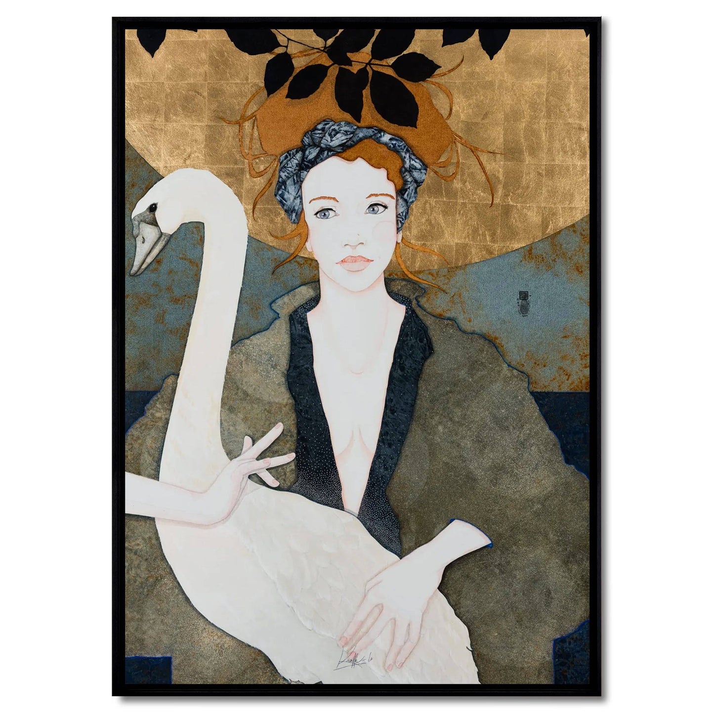 Portrait de femme, Lalou Kraffe, Élégance, Délicatesse, Galerie KLE, Bretagne, Normandie