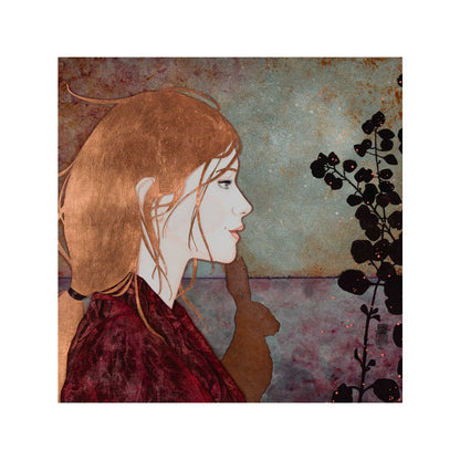 Tableau original : « Un lièvre furtif, le parfum des fleurs, la douceur des couleurs, merci jardin, je respire à nouveau »