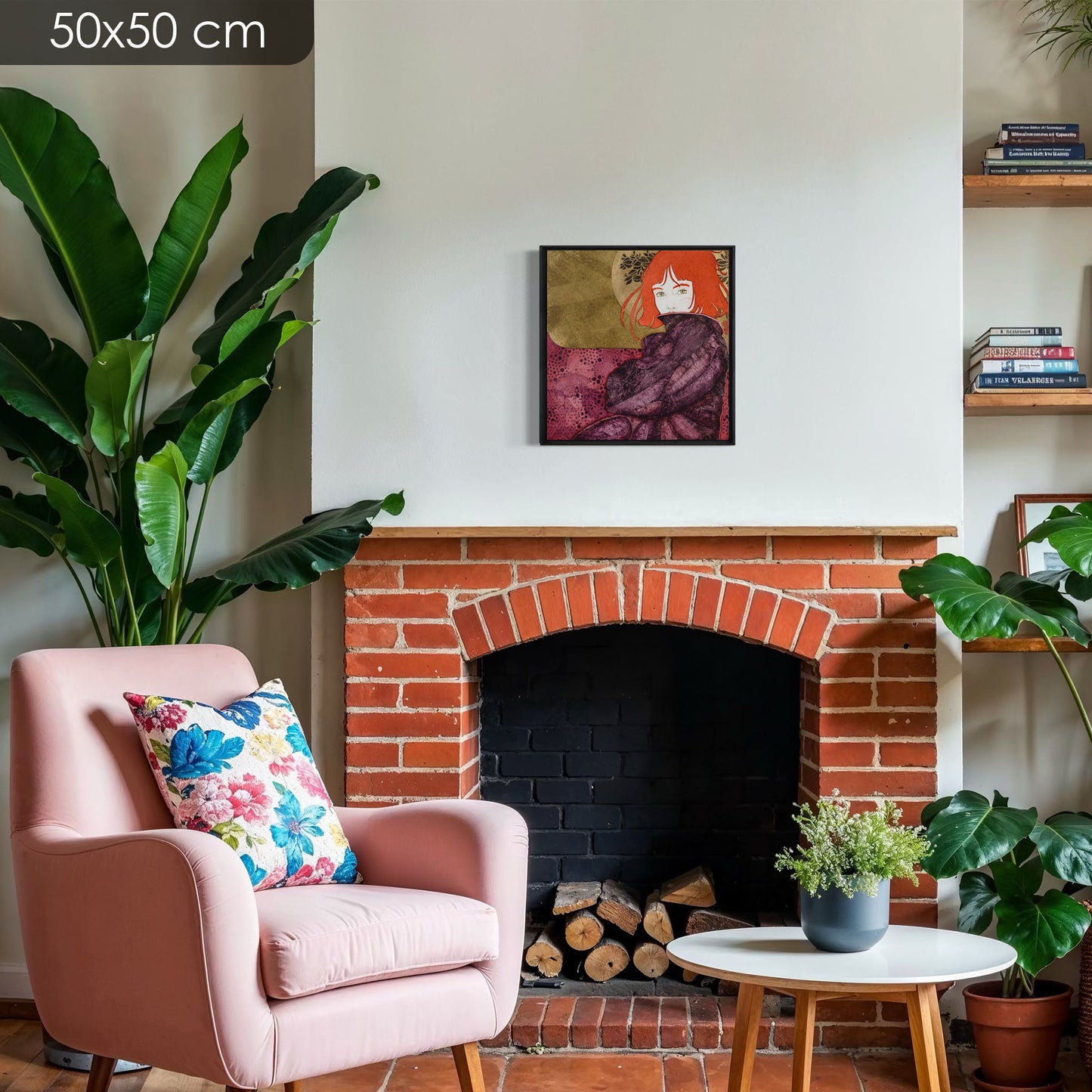 Portrait figuratif moderne et poétique de femme par Lalou Kraffe, KLE galerie en Bretagne et Normandie