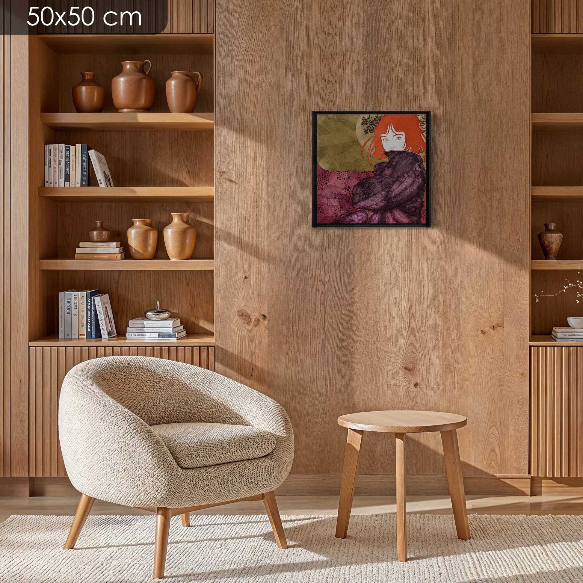 Portrait figuratif moderne et poétique de femme par Lalou Kraffe, KLE galerie en Bretagne et Normandie