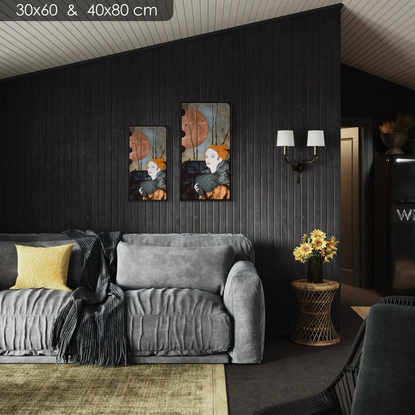 Portrait hivernal féminin, modernité, figuratif, Lalou Kraffe à Auray, Honfleur et Pont-Aven, KLE