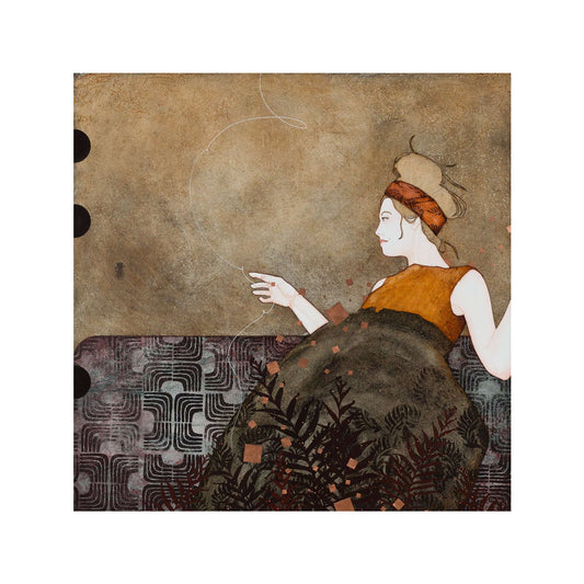 Portrait, Peinture originale, Délicat, Féminin, Poésie, Modernité, Galerie KLE, Lalou Kraffe, Bretagne, Normandie