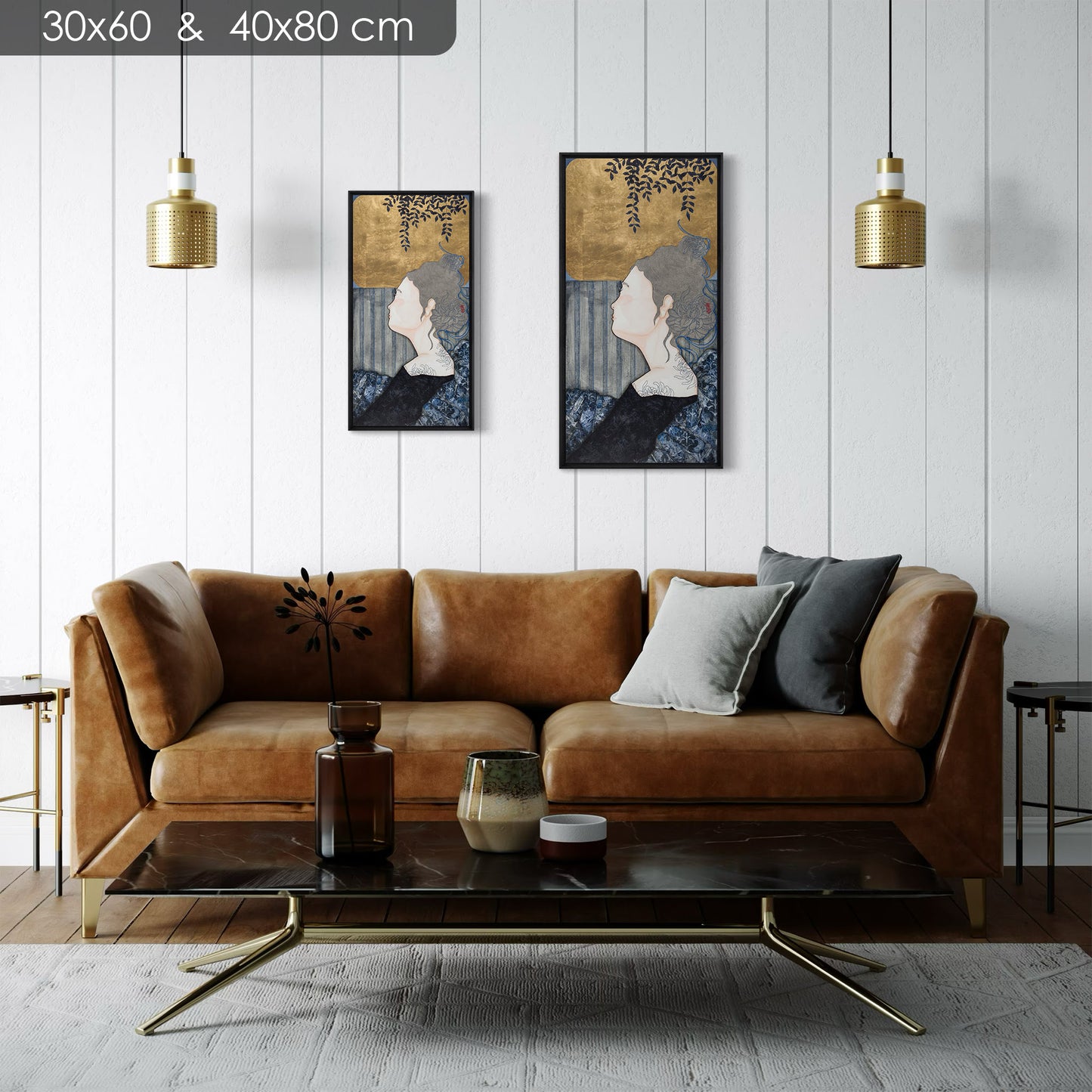 portrait féminin Lalou Kraffe 30*60 et 40*80