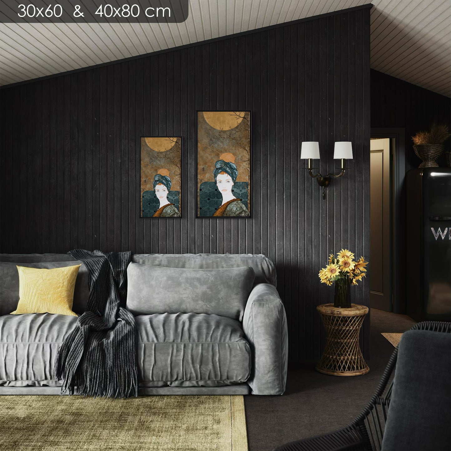  portrait féminin Lalou Kraffe 30*60 et 40*80