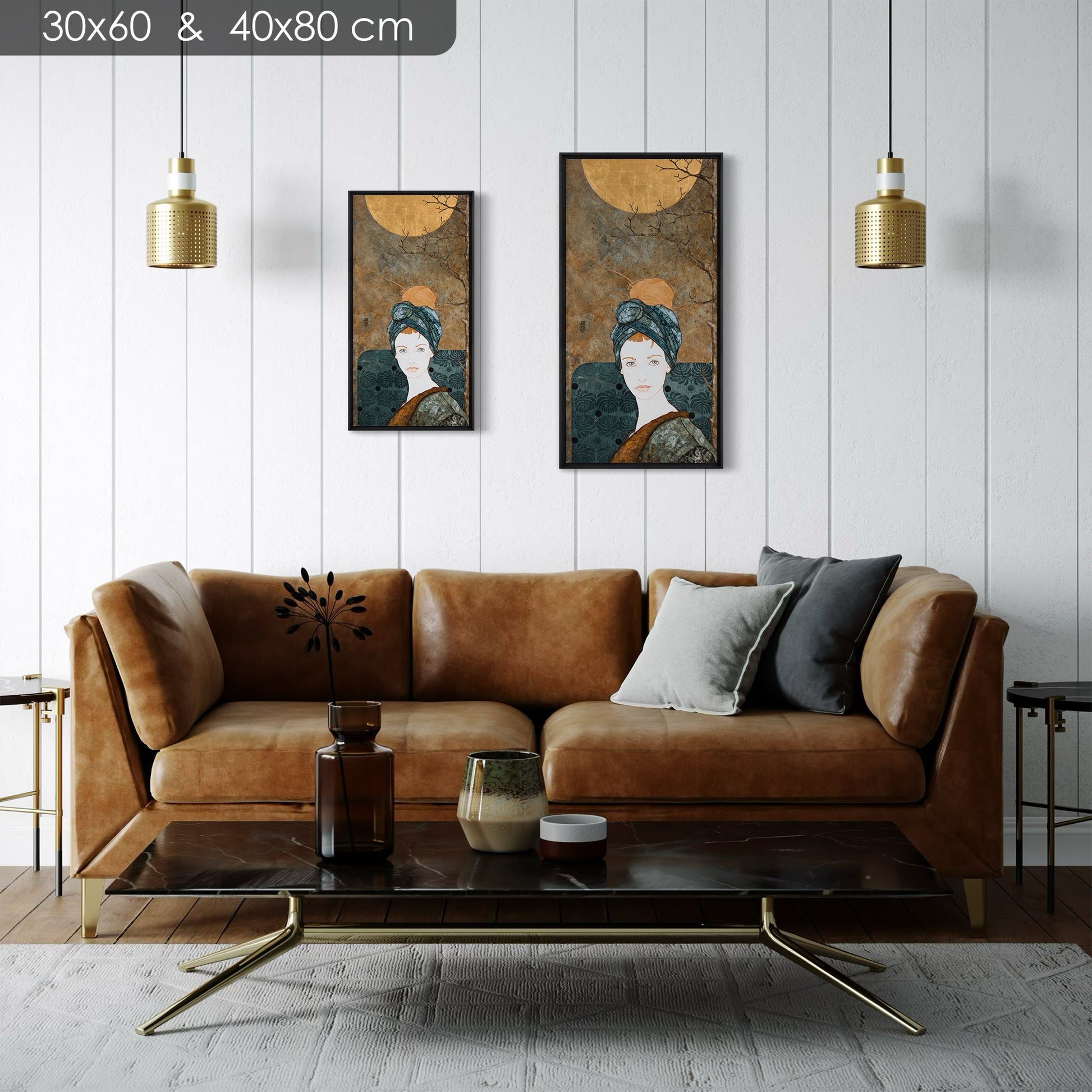 portrait féminin Lalou Kraffe 30*60 et 40*80