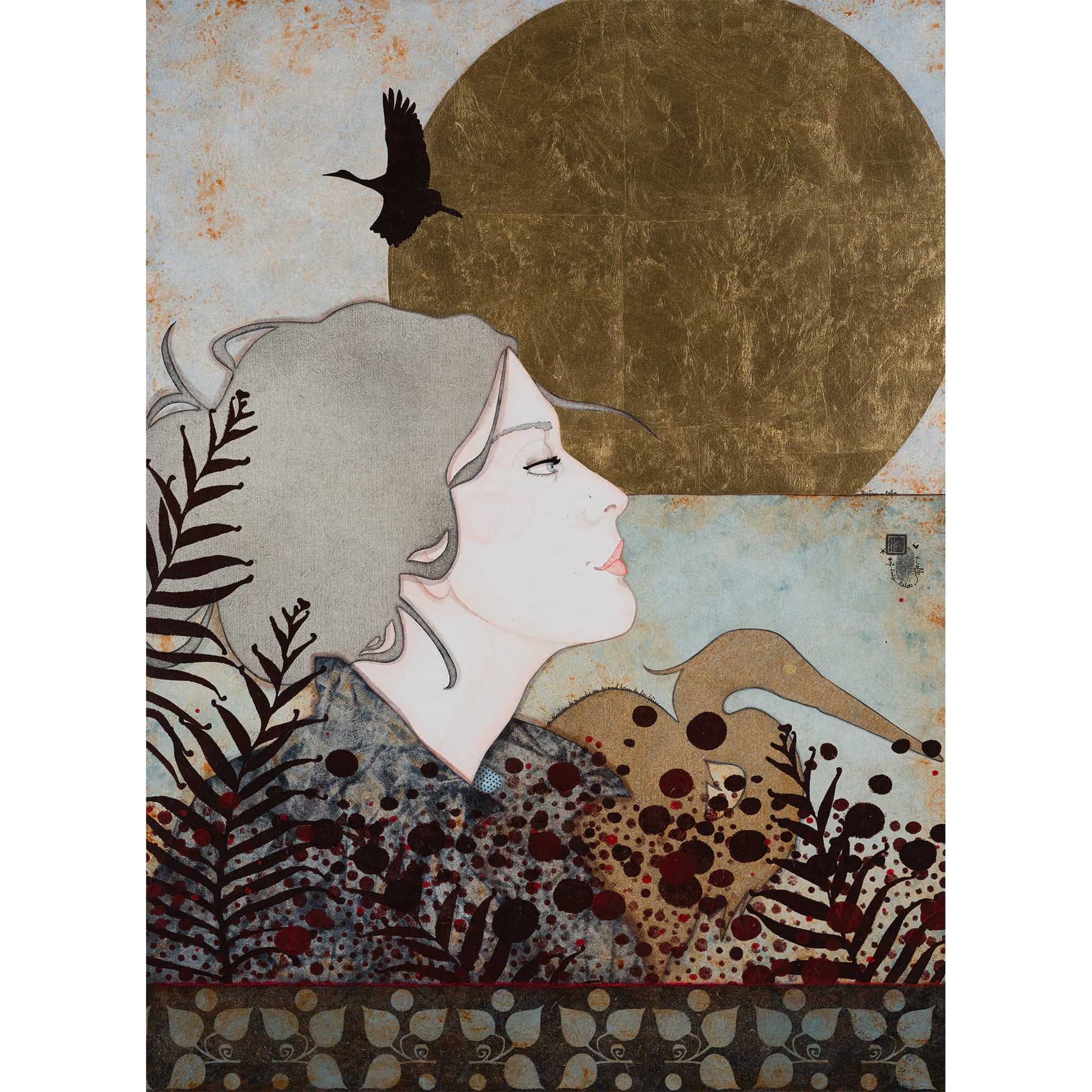 Portraits féminins, arts décoratifs, aigrettes, art figuratif, nature, poésie et contemplation, artiste féminine 