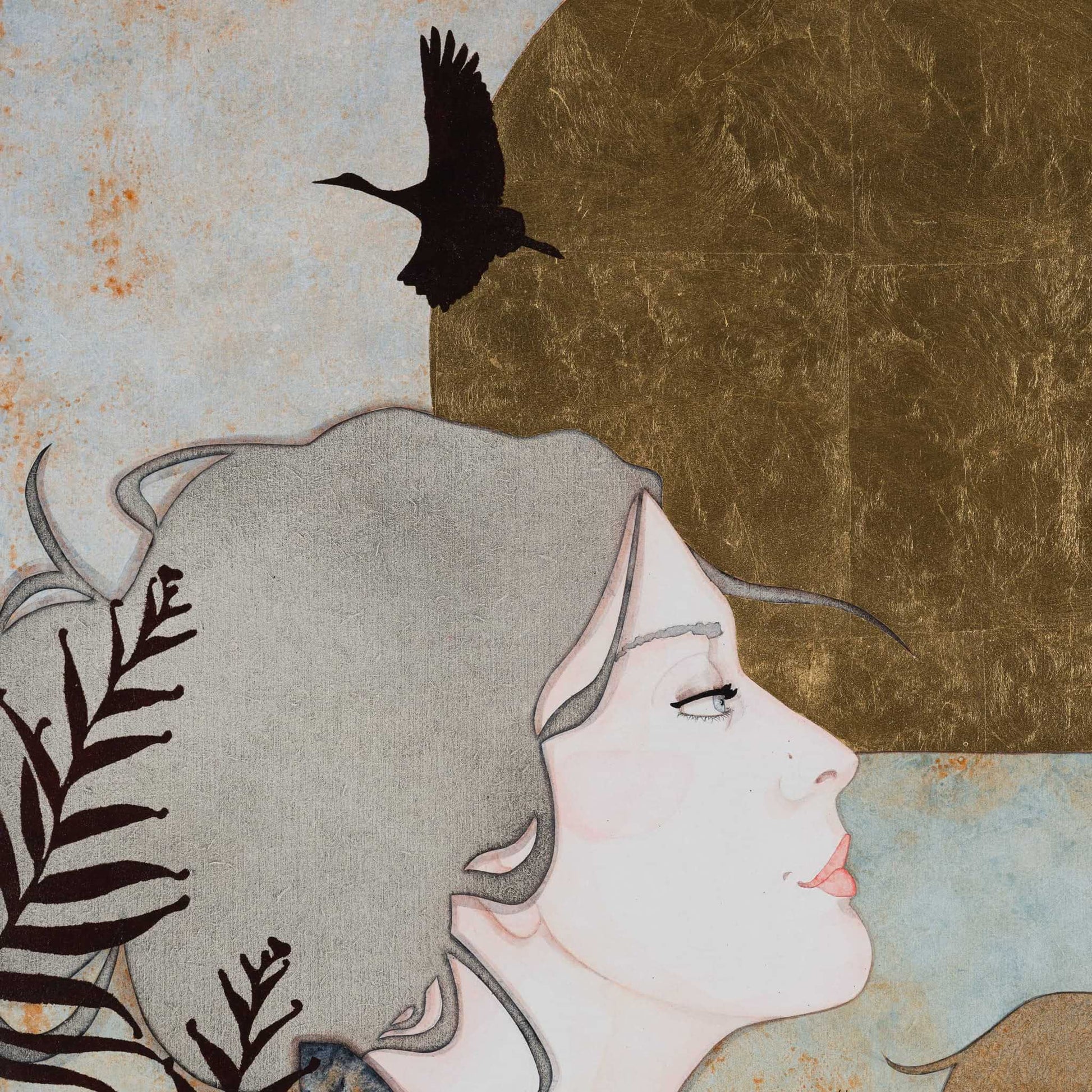 Portraits féminins, arts décoratifs, aigrettes, art figuratif, nature, poésie et contemplation, artiste féminine 