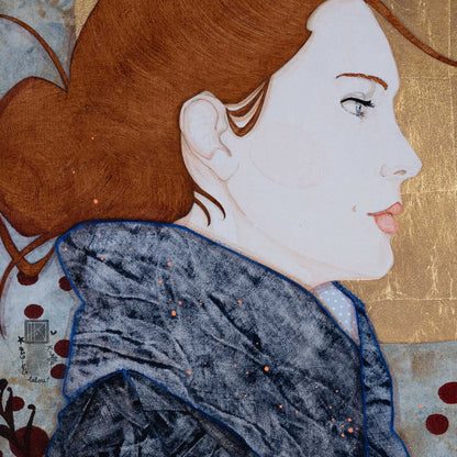 Portraits de femmes de Lalou Kraffe à la Galerie KLE, peinture originale, douceur et poésie, Bretagne, Normandie