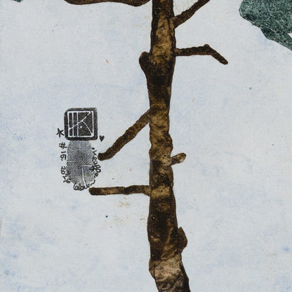 Allongée sur un lit de fougères — signature, sceau et empreinte de Lalou Kraffe